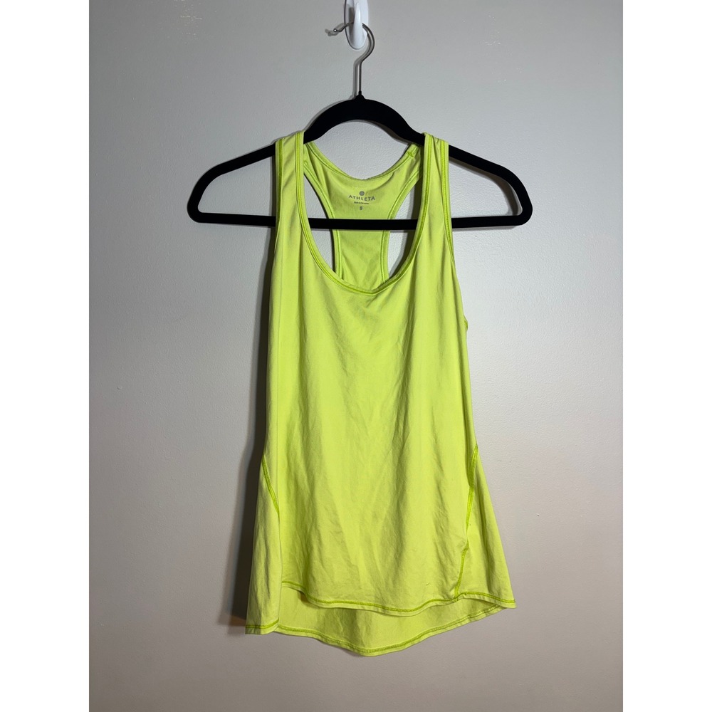 Athleta Neon Yellow Racerback Tank Top Athletic Workout Gym‎ Sportswear Size S